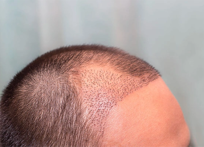 onnatuurlijke haarlijn, foute richting, moet gerestaureerd worden met een haartransplantatie door kristel van herwijnen