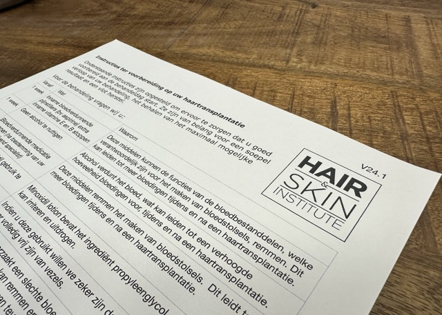 instructies voor behandeling bij hair and Skin Institute haartransplantatie Maastricht beste team Kristel van Herwijnen